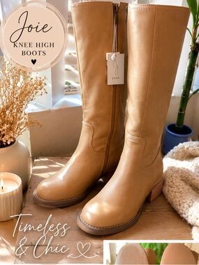 NWT Joie Tan Knee High Boots Size 8.5 | Block Heel | Retail $70
